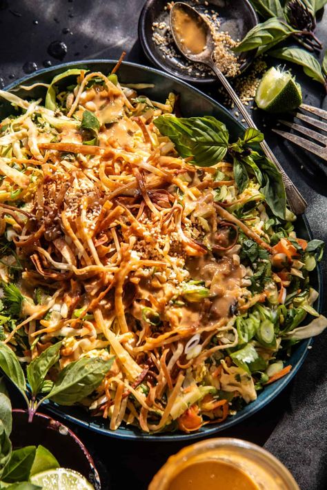 Chopped Thai Crunch Chicken Salad. - Half Baked Harvest Half Baked Harvest Recipes, Crockpot White Chicken Chili, Crispy Wonton, Tasty Thai, Butter Chicken Recipe, Harvest Recipes, Half Baked, Half Baked Harvest, Butter Chicken