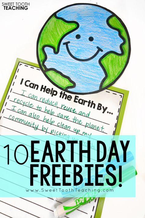 10 FREE Earth day lessons and printables for K-5th grade classrooms! Help your students get a better understanding of WHY we need to protect our earth with these free printables, crafts, and writing templates! #ElementaryActivities #EarthDayFreebies #EarthDayLesson Earth Template Free Printable, Free Earth Day Activities, Earth Day Stem, Earth Day Ideas, Earth Day Facts, Preschool Displays, Recycling Activities, April Activities, Earth Week