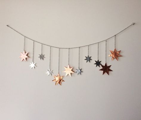 Constellation Bedroom, Stars Banner, Stars Mobile, Art Stars, Stars Wall Decor, Star Banner, Hanging Stars, Star Mobile, Star Wall Art