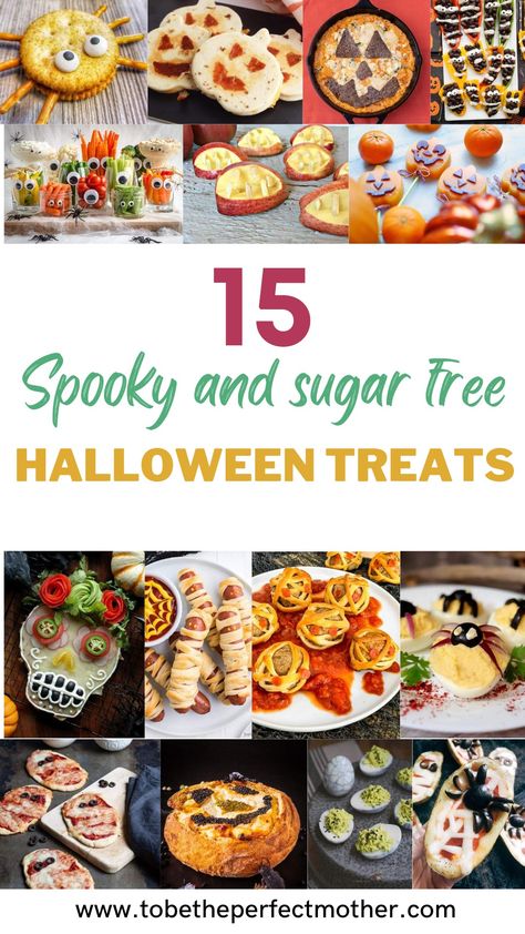 15 spooky and sugar free Halloween treats Healthy School Halloween Snacks, Healthy Spooky Treats, Health Halloween Snacks, High Protein Halloween Treats, Halloween Healthy Snack Ideas, Low Cal Halloween Treats, Healthy Halloween Foods, Halloween Food Ideas Healthy, Easy Healthy Halloween Snacks