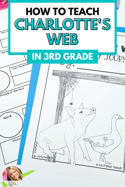 Charlotte's Web Activities 3rd Grade, Charlotte's Web Craft, Charlottes Web Activities, Teaching Reading Skills, Web Activity, Listen To Reading, Charlotte's Web, Third Grade Reading, Reading Centers