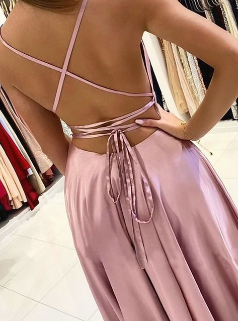 Blush Pink Prom Dresses, Sweep Train Prom Dress, Simple Prom Dress, Spaghetti Strap Prom Dress, Corset Dress Prom, Pink Prom, Custom Size Dresses, Pink Prom Dresses, Satin Prom Dress