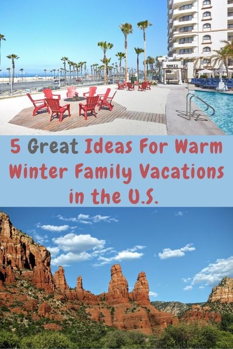 Here are 5 ideas for some of the best warm winter vacations in the US with kids. Resorts, beaches and more. #ideas #inspiration #winter #vacation #kids #USA Best January Vacations In The Us, Best Family Vacations With Kids, Winter Family Vacations In The Us, East Coast Winter Vacation Ideas, Winter Vacations In The Us, Spring Break Kids Family Trips, Best Us Vacations, Vacations With Kids, Family Vacation Ideas Kids