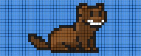 Kandi Patterns for Kandi Cuffs - Animals Pony Bead Patterns Ferret Perler Bead Patterns, Kandi Cuffs, Kandi Cuff, Pony Bead Patterns, Pattern Maker, Kandi Patterns, Bead Sprite, Photo Pattern, Bead Pattern