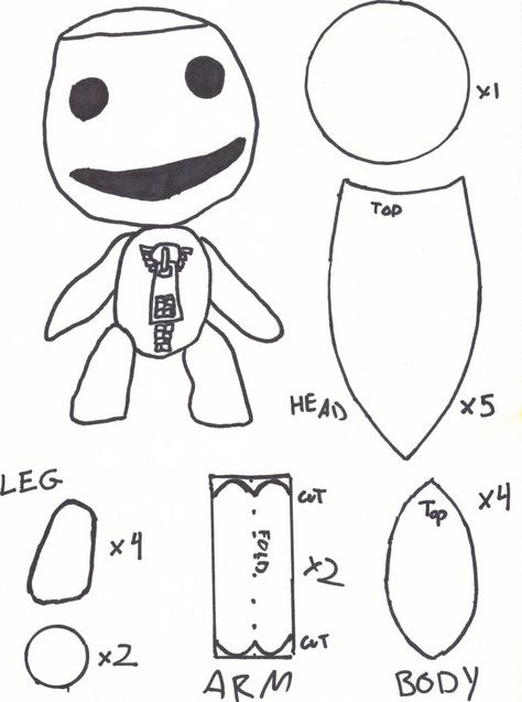 Felt Voodoo Doll Pattern Free, Voodoo Doll Sewing Pattern, Dammit Doll Pattern Free, Sewing Patterns Plush, Dammit Doll Pattern, Sack Boy, Dammit Doll, Little Big Planet, Doll Patterns Free