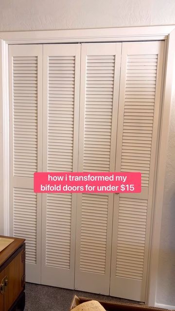 Cover Ugly Closet Doors, Renter Friendly Bifold Door Makeover, Replace Bifold Closet Doors Ideas, Closet Door Redo Bifold, Cane Closet Doors Modern, Mirror Bifold Door Makeover, Alternatives For Closet Doors, Upgraded Bifold Doors, Cane Bifold Door