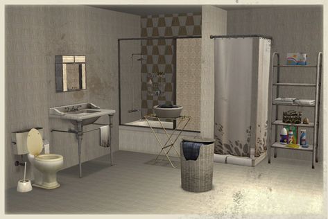 Mod The Sims - Broken Bathroom ?? Grunge Bathroom, Sims Bathroom, Build Buy Cc, Deep Sink, Face Mirror, Sims 2 Mods, Face Mirrors, The Sims 2 Cc, Play Sims