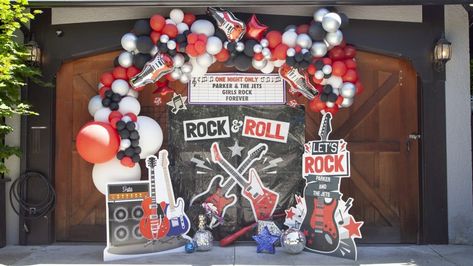 Rock N Roll Party Ideas Decor, Rock And Roll Decorations, Rock N Roll Birthday Party, Rock N Roll Decor, Rock And Roll Theme Party, Star Themed Party, Rock N Roll Birthday, Rock And Roll Birthday Party, Rock Birthday