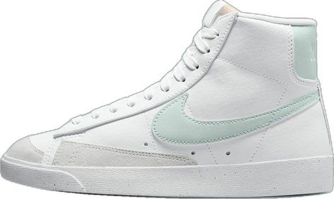 Nike Blazer Mid 77 Women, Glitter Nikes, Girls Shoes Teenage, Blazer Shoes, Dusty Sage, Nike Blazer Mid 77, All Nike Shoes, Blazer White, Nike Blazer Mid