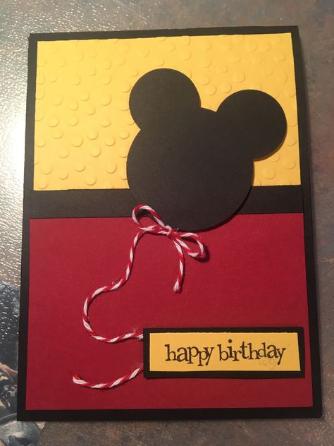 Mickey Cards Handmade, Mickey Mouse Birthday Card Diy, Mickey Mouse Card Ideas, Mickey Mouse Birthday Cards Handmade, Disney Birthday Card Ideas, Mickey Mouse Birthday Cards, Mickey Mouse Cards Handmade, Disney Cards Handmade, Diy Disney Cards