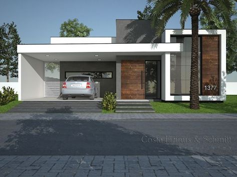 One Story Modern House Design, Casa Country, Modern House Facades, Modern Exterior House Designs, Modern Bungalow, Bungalow House Design, House Front Design, House Elevation, Modern House Plans