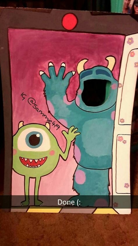 Monsters Inc - Birthday party Ideas- photo cutout Monster Inc Birthday, Diy Monsters, Photo Cutout, Youth Center, Cardboard Cutouts, Trunk Or Treat, Monsters Inc, 1st Bday, Ideas Photo