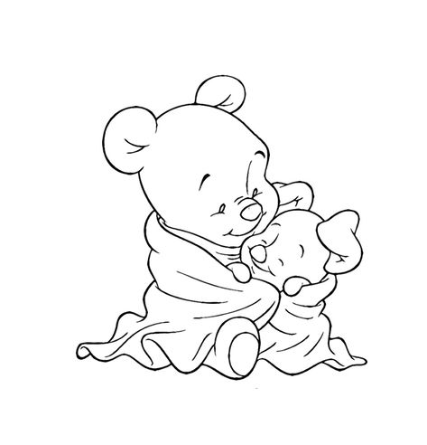 Pooh And Piglet Coloring Pages, Baby Bear Drawing, Disney Love Drawings, Free Printable Winnie The Pooh, Baby Animal Coloring Pages, Winnie The Pooh Easter, Winnie The Pooh Coloring Pages, Pooh Coloring Pages, Printable Winnie The Pooh