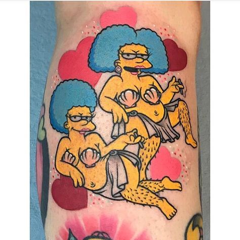 Darcy (@darcyhollier) • Instagram photos and videos Patty And Selma, The Simpsons Tattoo, Simpsons Marge, Best Cartoon Characters, Simpsons Tattoo, Traditional Tattoo Inspiration, Epic Tattoo, Cartoon Character Tattoos, Simpsons Art