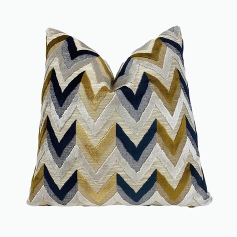 Cut Velvet Pillows, Gold Throw Pillows, Navy Pillows, Chevron Pillows, Geometric Solids, Velvet Throw, Velvet Throw Pillows, Decorative Throw Pillow Covers, Designer Fabric