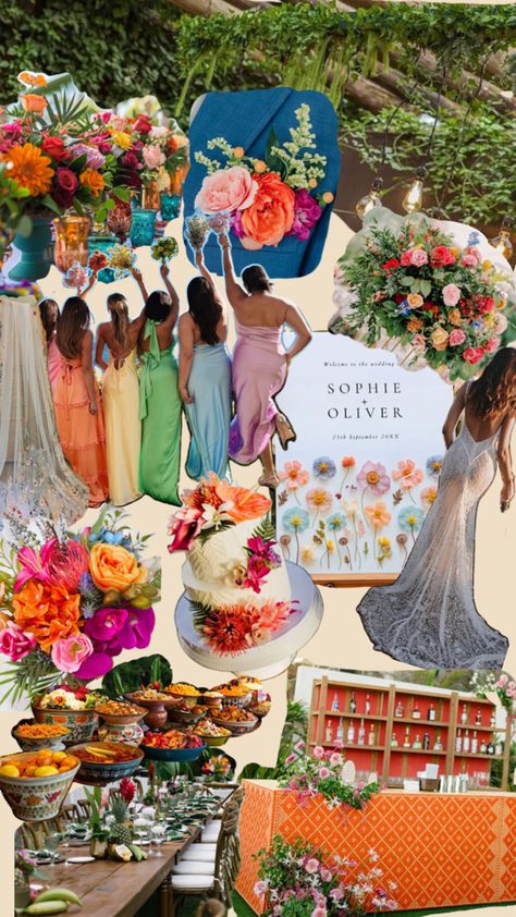 Tropical Garden Wedding Ideas, Summer Wedding Colors Bright Colour Palettes, Destination Wedding Color Schemes, Summer Wedding Colors Bright, Wedding Colors Bright, Tropical Garden Wedding, Spring Mood Board, Tropical Glam, Tropical Destination Wedding