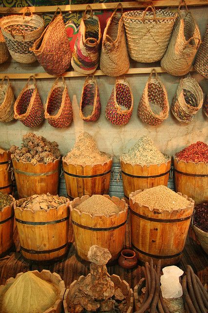 Aswan Spice Market, via Flickr. Spice Market Aesthetic, Indian Graffiti, Moroccan Street, Mexican Restaurant Decor, Farm Hacks, African Spices, Asian Spices, Spice Market, Spice Island