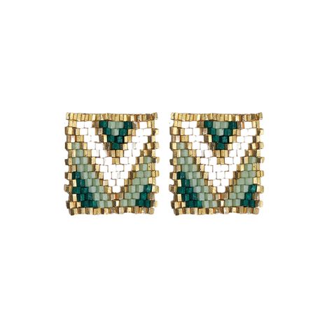 PRICES MAY VARY. Beaded Stud Earrings: The Kallie studs showcase a captivating 3/4-inch square adorned with colorful seed beads. This intricate design with vibrant eye-catching colors adds a subtle sparkle and bohemian touch to any look. Versatile Everyday Boho Earrings: Perfect for layering or wearing alone, these petite studs offer just the right amount of bohemian flair for daily wear. These earrings are sure to compliment your favorite outfits from casual to dressy occasions. Fashion with a Seed Bead Stud Earrings, Earring Silhouette, Bead Stud Earrings, Diy Seed Bead Earrings, Beaded Charms, Beaded Earrings Patterns, Beading Ideas, Alloy Earrings, Classic Earrings