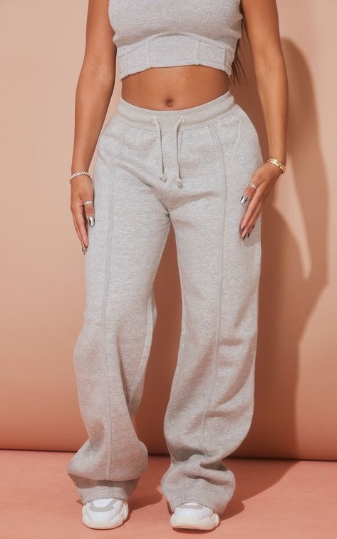 Shape Grey Marl Binded Wide Leg Joggers #Shape Grey Marl Binded Wide Leg Joggers #sweatpants outfit #dresses #outfits #background #wallpaper Wide Leg Trainers Outfit, Plt Joggers Outfit, Plt Sweatpants Outfit, Plt Sweatpants, Wide Leg Joggers Outfit, Grey Joggers Outfit, Prettylittlething Outfits, Plt Finds, Plt Clothing