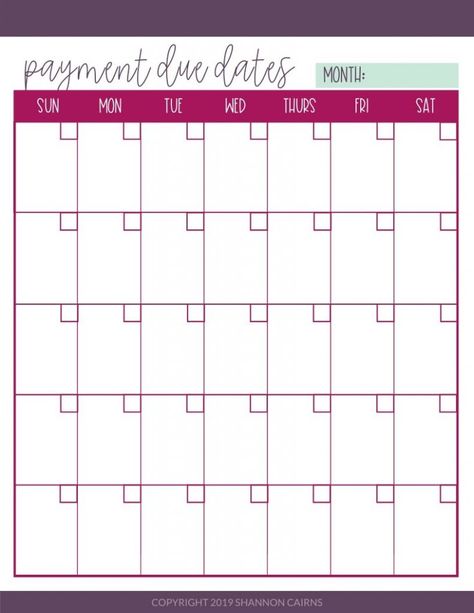 Budget Binder Free Printables, Budget Binder Free, Bill Calendar, Budget List, Budget Binder Printables, Budget Calendar, Monthly Budget Printable, Budget Help, Personal Finance Budget