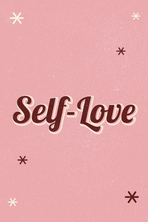 Self-Love retro word typography on a pink background | free image by rawpixel.com Brown Typography, Word Typography, Free Illustration Images, Word Fonts, Backgrounds Free, Journal Planner, Pink Background, Pink Aesthetic, Free Image