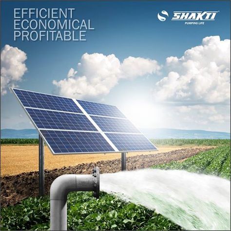 Shakti Solar Pumps have 40%more discharge than its competitors and other ordinary pumps sets.  Shakti Pumps are Efficient Economical and Profitable.   #ShaktiPumps #Pumps #SolarPumps #Quality Eco Technology, Solar Pump, Solar Water Pump, Solar Water, Roof Solar Panel, Timeline Photos, Water Pumps, Solar, Pumps