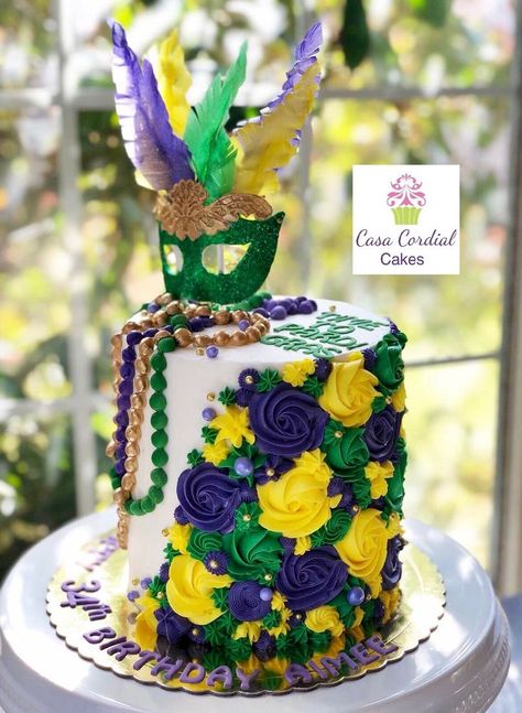 Mardi Gras 60th Birthday Party, Mardi Gras Birthday Cake Ideas, Mardi Gras Cakes Ideas, Mardi Gras Themed Cake, Mardi Gras Cake Ideas, Mardi Gras Wedding Cake, Mardi Gras Birthday Cake, Themed Cake Ideas, Masquerade Cake