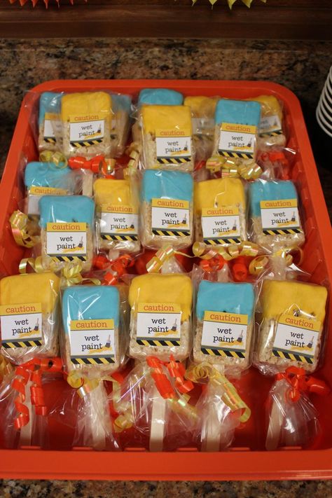 Construction Birthday Party Treats, Construction Rice Krispie Treats, Construction Party Treats, Construction Birthday Treats, Construction Birthday Party Desserts, Home Depot Party Theme, Construction Snacks Ideas, Construction Sweet Table, Construction Theme Cakesicles