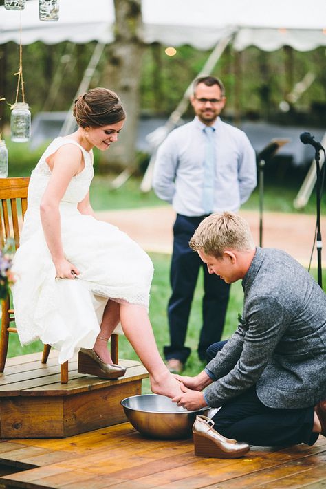 traditional washing feet at ceremony Christ Centered Wedding, Christ Centered Marriage, Wedding Scene, Christian Wedding, Marriage Ceremony, Here Comes The Bride, Backyard Wedding, Wedding Bells, Wedding Pictures