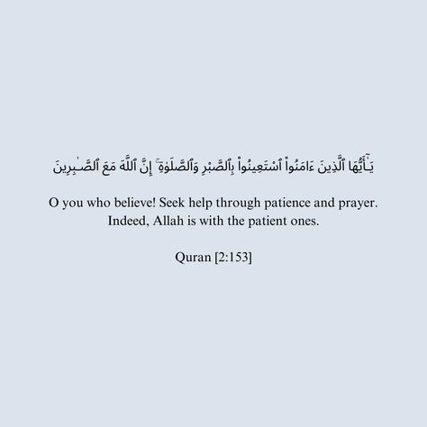 #islam #imaan #muslim #quran #quranverses #quranayat #surah #surahbaqarah #lessonsfromthequran #deen #quotes #faith #reminder #patience Quran About Patience, Quran Patience, Guidance Quotes, Patience Quotes, Quotes Faith, Muslim Quran, Almighty Allah, Quran Translation, Quran Surah