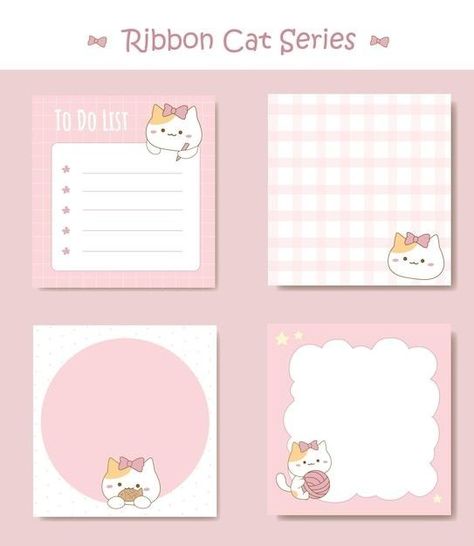 Kawaii Notepad Template, Kawaii Printables Templates, Kawaii Printables, Memo Pad Design, Kawaii Planner, Note Pad Design, Scrapbook Printing, Packaging Ideas Business, Diy Journal Books