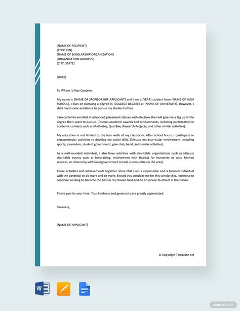 FREE Motivation Letter for a Scholarship Template: Download 2243+ Letters in Word, Apple Pages, Google Docs | Template.net Motivation Letter For Scholarship, Motivation Letter University, Motivation Letter For Job, Scholarship Letter, Scholarship Essay Examples, Application Letter Template, Effective Cover Letter, Motivation Letter, Job Application Cover Letter