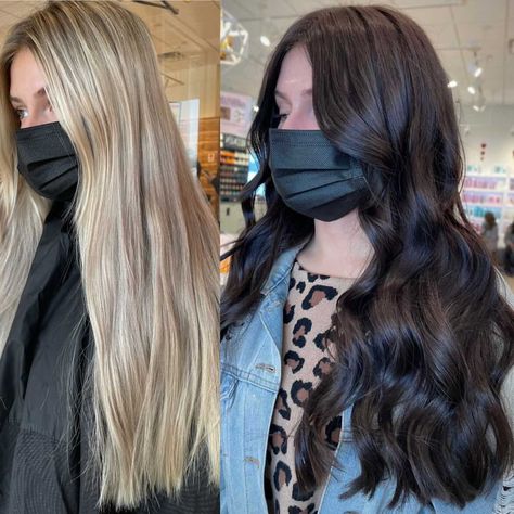 Blonde To Dark Hair Before And After, Blonde To Brunette Transformation, Blonde To Dark, Blonde To Brunette, Color Formulas, Brunette Blonde, Dark Brunette, Gold Blonde, Hair Extentions