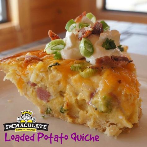 loaded Potato Quiche, Loaded Potato, Baking Company, Feeding A Crowd, Breakfast Ideas, Fun Easy, Baked Potato, Breakfast Brunch, Potato