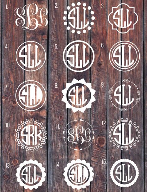 Monogram decal Monogram sticker circle monogram car by SLrustic Car Initial Decals, Monogram Car Decal, Round Monogram, Car Monogram, Cricut Monogram, Yeti Cooler, Monogram Vinyl Decal, Monogram Ideas, Gif Disney