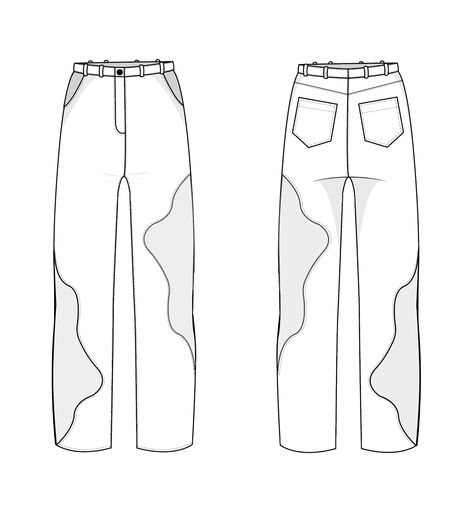 Mens Pants Flat Sketch, Denim Flat Sketch, Jeans Illustration, Jeans Drawing, Pants Drawing, Fashion Illustration Poses, Cut Out Jeans, Clothing Templates, Medical Fashion