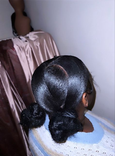 heart crisscross. natural hair. buns Half Up Half Down Heart Bun, Two Low Buns Natural Hair, Heart Hairstyle For Kids Easy, Heart Part Hairstyle, 2 Low Buns Hairstyle, Two Low Buns Hairstyle, Heart Shaped Hairstyles, Heart Buns, 2 Buns Hairstyle