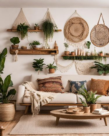 Boho Shelf Decor, Above The Couch, Bohemian Living Room Decor, Floating Shelf Decor, Shelf Decor Living Room, Boho Living Room Decor, Bohemian Bedroom Decor, Bohemian Living, Cozy Room Decor