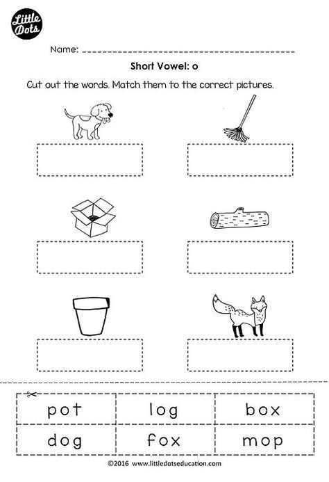 Free short vowel o worksheet and activity for preschool or kindergarten class Short Vowels Worksheets, Short I Worksheets, Short A Worksheets, Middle Sounds Worksheet, Short Vowel Worksheets, Preschool Phonics, Cvc Worksheets, Middle Sounds, Activity For Preschool