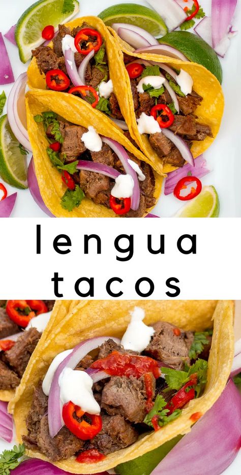 Cow Tongue Recipe, Lengua Tacos, Beef Tongue Tacos, Tacos Instant Pot, Tongue Tacos, Cow Tongue, Mexican Keto, Instant Meals, Cow Meat