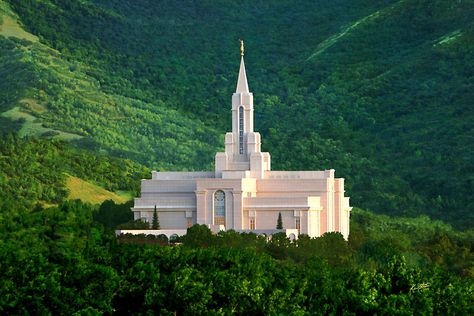 Bountiful Utah Temple - Summer Sunset 30x20 by Ken Fortie Church Video, Bountiful Temple, Temple Painting, Lds Temple Pictures, Temple Lds, Mormon Temples, Utah Temples, Temple Pictures, Church Pictures