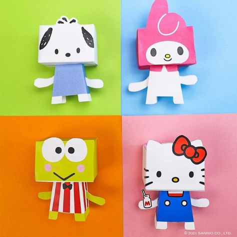 Sanrio Crafts, Sanrio Party, Hello Kitty Crafts, Cat Birthday Party, Diy Gifts For Friends, Diy Gifts For Kids, Papercraft Templates, Hello Kitty Birthday, Craft Printing