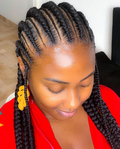 Fulani Stitch Braids Inspo Cornrow Feed In Braids, Braids Hair Ideas, Dry Natural Hair, Cornrows Braids For Black Women, Feed In Braids, The Trend Spotter, Hairstyles Natural Hair, Cute Natural Hairstyles, Hair Adviser