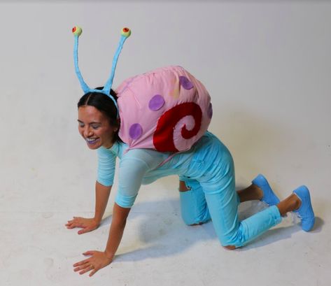 Gary the Snail from spongebob Spongebob Custome Halloween, Spongebob And Gary Costume, Diy Gary The Snail Costume, Gary Costume Spongebob, Spongebob Costumes Group, Spongebob Costumes Diy, Spongebob Birthday Party Costumes, Gary Spongebob Costume, Spongebob Group Costumes