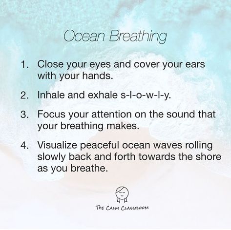 Ocean Breathing, Ocean Breath, Ocean Therapy, Ocean Words, Prek Ideas, Procreate Ideas, Calm Classroom, Yoga Kids, Class Theme