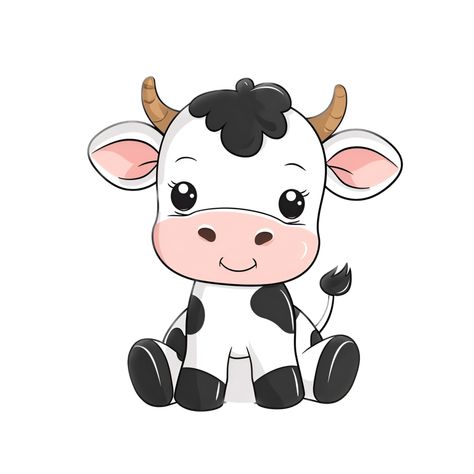 AI generated Cartoon Black White Cow Sticker Clipart Cute Cow Drawing Cartoons, Cow Drawing Cute, Cow Cartoon Drawing, Cute Cow Clipart, Cow Cartoon Images, Cow Images, Cow Black And White, Cow Cartoon, Cow Cute