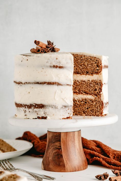 Spice Cake With Brown Butter Frosting - Cashmere & Cocktails Spice Cake With Brown Butter Frosting, Wedding Spice Cake, Buttermilk Spice Cake, Brown Butter Spice Cake, Maple Spice Cake, Ginger Spice Cake, Spice Cake Recipes From Scratch, Thanksgiving Bites, Cake With Brown Butter Frosting