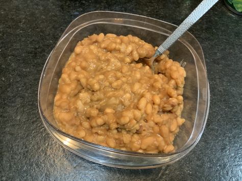 Grandma Brown's canned baked beans are available in the northeast USA but not common elsewhere. They are very simple with only 6 ingredients named on the can. This is a process to recreate them faithfully. Note that these beans are not tomato based, they are thick not saucy, and they are only mildly sweet. The final product either from the can or from the recipe is easily modified to your taste by adding bacon, tomato ketchup, brown sugar, spices. But they are great the way they are. They taste Grandma Browns Baked Beans Recipe Copycat, Grandma Browns Baked Beans, Grandma Browns Baked Beans Recipe, Gf Naan, Brown Beans Recipe, Brown Beans, Bake Beans, Canned Baked Beans, Best Baked Beans