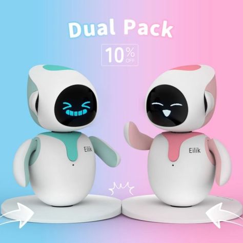 Now that most of us are working from home, we miss out on so many daily interactions. With Eilik as your desk companion, you'll feel less alone during your work day or gaming sesh! 

Eilik is a cute robot powered by AI that you interact with by stroking it's head, rubbing it's back or tickling its belly. 

They have so many facial expressions and can even act as a countdown timer. 

Ad multiple Eiliks to your collection and they will supply you with unlimited entertainment. Intelligent Robot, Vinyl Painted, Smart Robot, Kids Electronics, Tech Toys, Interactive Play, Robot Toy, Kid Toys, Electronic Toys