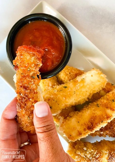 You can make your own Fried Mozzarella Sticks appetizer at home! My kids love to dip them in pasta sauce and Ranch dressing. #mozzarellasticks #mozzarella #friedmozzarellasticks #appetizer #appetizerrecipe #FavoriteFamilyRecipes #favfamilyrecipes #FavoriteRecipes #FamilyRecipes #recipes #recipe #food #cooking #HomeMade #RecipeIdeas Air Fried Mozzarella Sticks, Air Fried Mozzarella, Easy Mozzarella Sticks, Homemade Cheese Sticks, Fried Mozzarella Sticks, Homemade Mozzarella Sticks, Fried Mozzarella, Mozzarella Sticks Recipe, Homemade Mozzarella